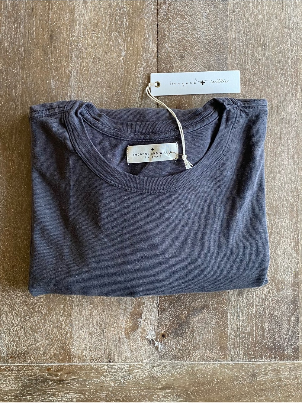 imogene + willie charcoal l/s tee, x-large, men’s